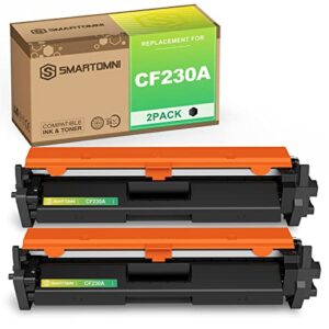 s smartomni 30a cf230a toner cartridge compatible replacement for hp 30a cf230a 30x cf230x black toner use for hp pro m203d m203dn m203dw mfp m227fdn m227fdw m227sdn (2 pack)