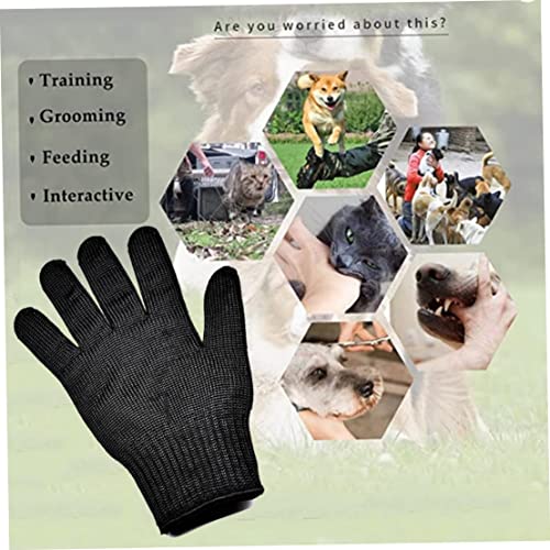 KUYYFDS Parrot Anti Bite Gloves Pet Protective Gloves Pet Training Wire Gloves Chewing Working Safety Gloves for Parrot Hamster - Black 1Pair Safety Work Gloves