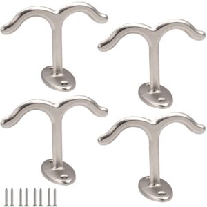pack of 4 zinc alloy double prong ceiling hook towel,robe clothes hook,coat hook