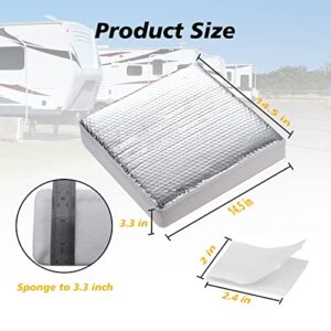 Losrik 2Pack RV Vent Insulator - 14″x14″x3″ RV Skylight Cover with Reflective Surface, Camper Skylight Shade Thick Insulating Foam Instant Energy Savings for Travel Trailers