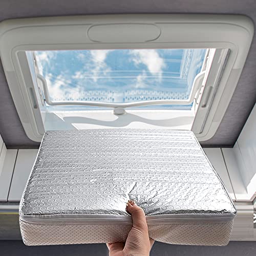 Losrik 2Pack RV Vent Insulator - 14″x14″x3″ RV Skylight Cover with Reflective Surface, Camper Skylight Shade Thick Insulating Foam Instant Energy Savings for Travel Trailers