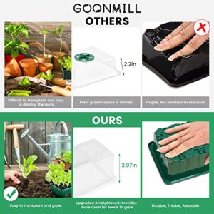 Seed Starter Tray with Grow Light, 5 Packs Plant Starter Tray Seedling Starter Kit with Humidity Domes Base Indoor Greenhouse Mini Propagator Station for Seeds Growing Starting (12 Cells per Tray)