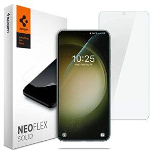 spigen neoflex solid screen protector designed for galaxy s23 (2023) [2 pack] - case friendly