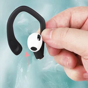 Meruns Ear Hooks for Apple AirPods 1, 2, 3, Pro and Pro 2,Unique Left & Right Hook,Comfortable wear, Black.