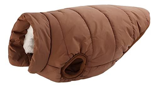 PAWSINSIDE Dog Puffer Jacket Cold Weather Fleece Vest Coat Pet Quilted Winter Clothes for Small Medium Large Dogs (Coffee, Small)