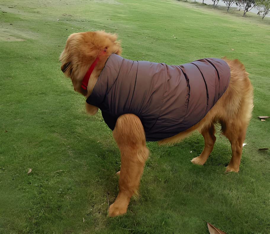 PAWSINSIDE Dog Puffer Jacket Cold Weather Fleece Vest Coat Pet Quilted Winter Clothes for Small Medium Large Dogs (Coffee, Small)