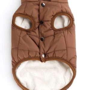 PAWSINSIDE Dog Puffer Jacket Cold Weather Fleece Vest Coat Pet Quilted Winter Clothes for Small Medium Large Dogs (Coffee, Small)