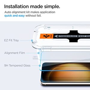 Spigen Tempered Glass Screen Protector [Glas.tR EZ Fit] designed for Galaxy S23 (2023) [2 Pack] - Case Friendly