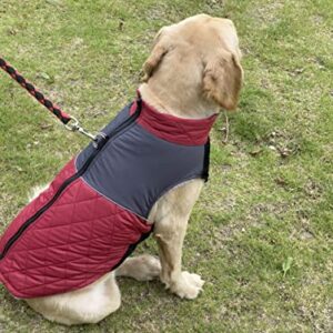 PAWSINSIDE Dog Winter Puffer Coat Cold Weather Fleece Vest Jacket Pet Quilted Warm Coats Clothes for Small Medium Large Dogs (Burgundy, XXX-Large)