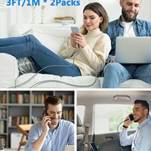 USB C to USB C Cable - [2Pack 3ft] PD 60W Type C Fast Charging Cable Compatible with iPhone 15/15 pro iPad Pro 2020/iPad Air 4/iPad Mini 6, MacBook Pro/Air, Samsung S22/S21/S20