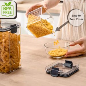 Airtight Food Storage Containers Set with Lids 12-Pack - BPA-Free Clear Plastic Stackable Storage Containers for Kitchen Pantry & Refrigerator Organization - Dry Food Canisters for Pasta, Cereal, Rice, Flour