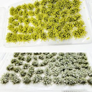 Cayway 159 PCS Static Grass Tuft Model Grass Tufts Railway Artificial Grass 3 Color Bushy Tuft Flower Cluster Vegetation Groups for DIY Architecture Building Model Train Landscape Railroad Scenery