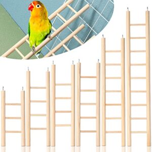 6 pcs step wood ladder for bird, 6 sizes bird toys wooden ladder hanging bird ladder parrot step ladders cage hanging bird climbing toys for parakeets, parrots, cockatoo and lovebirds