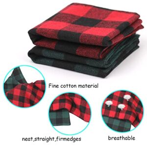 2 Pack Dog Bandana Christmas Pet Triangle Classic Plaid Scarves Thanksgiving Dog Scarfs for Small Medium Large Dogs Adjustable Dogs Bibs Scarfs for Girl and Boy(Large, Green Grid and Red Grid)