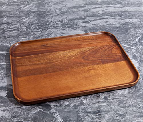 Acacia Wooden Tray Serving Natural Acacia Wood Tray, Wooden Cheese Plate, for Serving, Multipurpose Tray (Big Size)