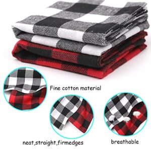 2 Pack Dog Bandana Christmas Pet Triangle Classic Plaid Scarves Thanksgiving Dog Scarfs for Small Medium Large Dogs Adjustable Dogs Bibs Scarfs for Girl and Boy(Small, Black Grid and Red Grid)