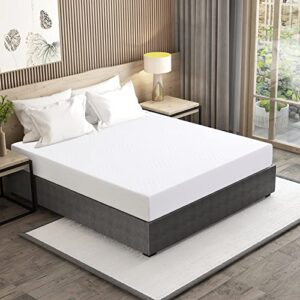 qaiioo twin size mattress,6 inch memory foam cooling gel green tea infused mattress,pressure relief,medium firm,full size mattress in a box,certipur-us certified,white