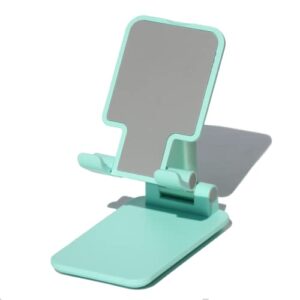 qiyiendian cell phone solid stand for desktop/office desk with ankle/height adjustable, and foldable phone holder for all smartphone samsung galaxy iphone14/13/ xr plus（b3-green）