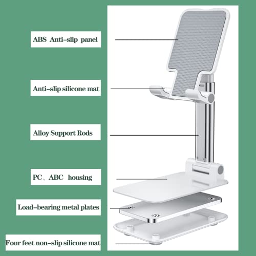 QIYIENDIAN Cell Phone Solid Stand for Desktop/Office Desk with Ankle/Height Adjustable, and Foldable Phone Holder for All Smartphone Samsung Galaxy iPhone14/13/ XR Plus（B3-Green）