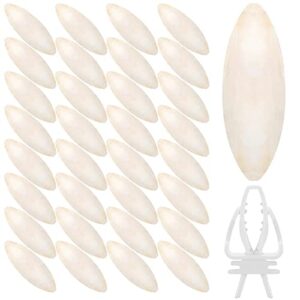 40 pcs cuddle bone cuttlefish bone 3.0" to 3.5" cuttlebone for birds with 1 parakeet cuttlebone holder bird cage food clip, parakeet toys chew toy for birds parrots cockatiels budgie snails reptiles