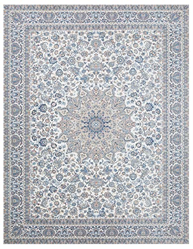 Area Rug Living Room Rugs: 5x7 Large Machine Washable Non Slip Thin Carpet Soft Indoor Luxury Floral Distressed Carpets for Under Dining Table Farmhouse Bedroom Nursery Home Office Multi