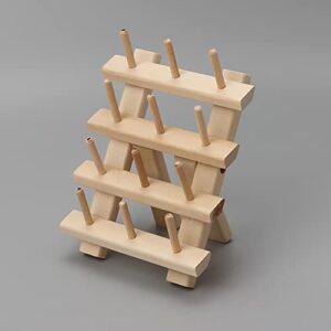 Spool Thread Holder, 12 Spools Wooden Thread Holder Foldable Spool Wooden Thread Rack Sewing and Embroidery Thread Rack and Organizer for Sewing Machine