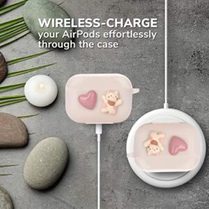 Cute Kawaii AirPods 3 Case with Shell Pearl Keychain Love Heart Cat Design Silicone TPU Cover Compatible with AirPods 3rd Generation Case for Women and Girls