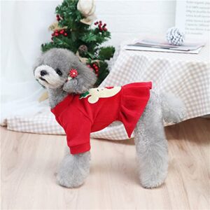 HonpraD Small Dogs Christmas Pet Clothes Cat Dog Pet Fleece Coral Two Legged Costume Skirt for Cats Lightweight Shirt Soft Breathable Puppy Outfit Apparel