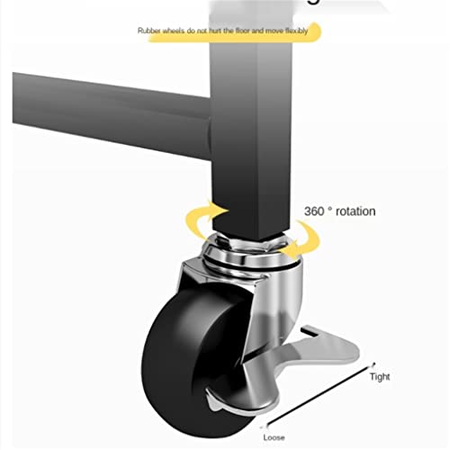 HOUKAI Trolley Stall Parallel Folding Portable Shelf Floor Kitchen Multifunction Storage Rack Kitchen Organizer Metal Stand