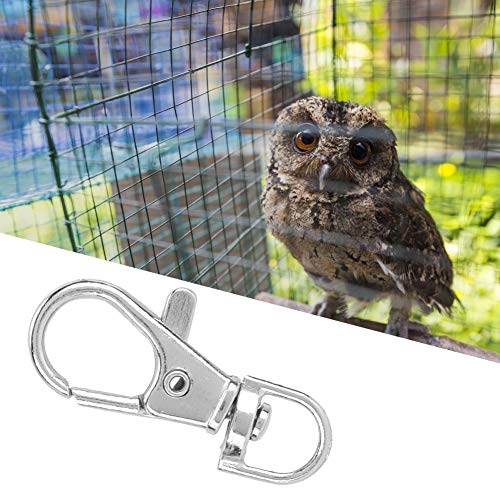 SALALIS 12 PCS Bird Cage Door Buckle Locks, Metal Hook Clip Anti Escape Swivel Buckle Lock Hook Clip Prevent Claw Trigger Open Birds Cage Accessories