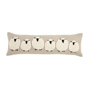 mud pie long sheep pillow, brown