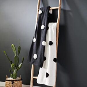 Mud Pie Tufted Dot Throws, Cream, 60" x 50"