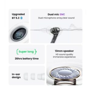 Wireless Earbuds Bluetooth 5.3 Earphones for Samsung Galaxy A02s in Ear Headphones True Stereo Sports Waterproof/Sweatproof Headsets with Microphone - Black