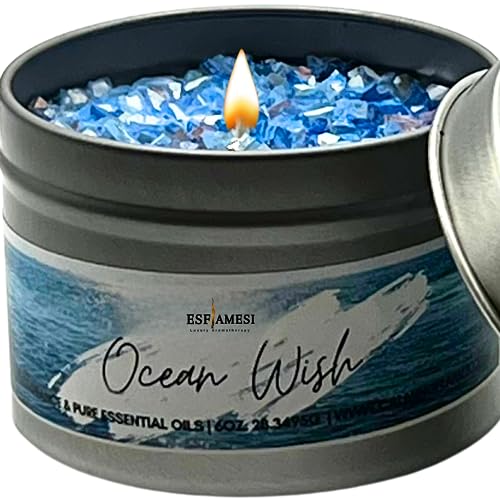 Ocean Scented | Scented Candles for Home | STRONGLY SCENTED | Lasting Aromatherapy | Gifts | Ocean Decor | Handcrafted Usa (Premium Wax, 6oz)