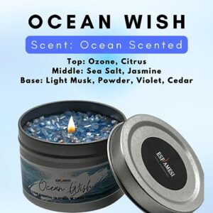 Ocean Scented | Scented Candles for Home | STRONGLY SCENTED | Lasting Aromatherapy | Gifts | Ocean Decor | Handcrafted Usa (Premium Wax, 6oz)