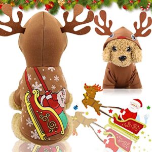 Pet Clothes for Cats Fall and Winter Christmas Festival Turns Into Milu Deer Pet Hoodies for Medium Dogs Winter Hoodie Sweatshirts Warm Coat