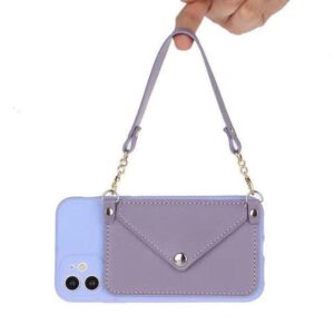 EDS Hamashiach iPhone 14 PRO MAX Leather Wallet Bag Luxury Newest TPU Mobile Accessories Back Cover Phone Case Leather Wallet Bag Back Cover Phone Case (Purple)