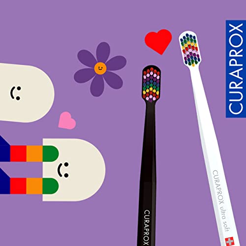 Curaprox CS 5460 Ultra-Soft Toothbrush, Happy Lil Teeth Special Edition, Pack of 2