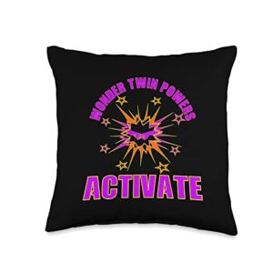 wonder twin powers activate fraternal twins wonder powers activate design funny twins comic saying throw pillow, 16x16, multicolor