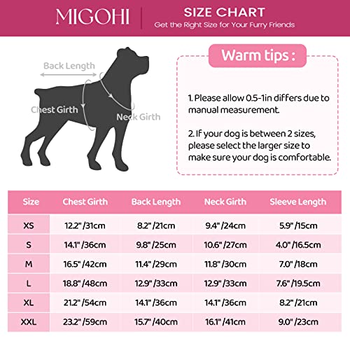 MIGOHI Small Dog Coat, Full Body Winter Dog Sweater with Legs, Turtleneck Warm Dog Pajamas Fleece Pjs Comfy Pullover for Small Medium Dogs, Zip Up Dog Onesie Jammies Pet Apparel Jumpsuit for Puppy