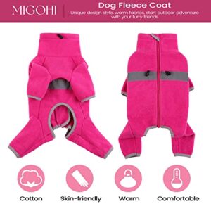 MIGOHI Small Dog Coat, Full Body Winter Dog Sweater with Legs, Turtleneck Warm Dog Pajamas Fleece Pjs Comfy Pullover for Small Medium Dogs, Zip Up Dog Onesie Jammies Pet Apparel Jumpsuit for Puppy