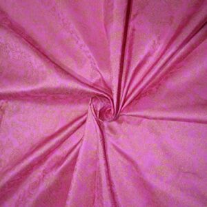 100% Silk Dupion Fabric Pink with Gold Print 40" 27mm DupPr40[2]