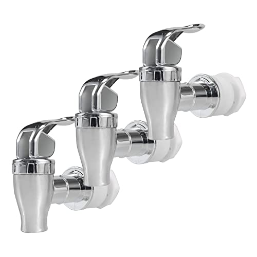 GWENBHMTOOL Silver Beverage Dispenser Spigot Replacement Spigot Spout for Water Dispenser Water Crock Water Bottle Jug Lever Pour Dispenser Valve 3 Pack