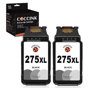 coccink 275xl ink cartridge replacement for canon pg-275 xl compatible to pixma ts3522 ts3520 ts3500 tr4722 tr4720 tr4725 tr4700 all in one wireless printer high yield combo pack printer ink (2 black)