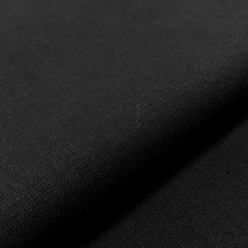 Linen Embroidery Fabric, Quilting Fabric Cloth Garments Crafts Accessories Square Embroidery Cloth, 20 by 62-Inch(Black)