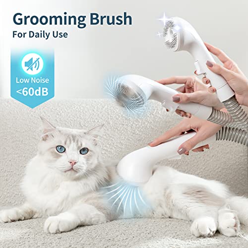 Goawuao Dog Grooming Kit, Pet Vacuum, Dog Hair Vacuum, Pet Cat Grooming Kit with Brush Clipper Deshedding Cleaning Brush, Professional Pet Salon