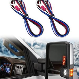 EMIHO Tow Mirrors Wiring Harness Fit for Chevy Silverado GMC Sierra 1500 2500HD 2014-2018 Cargo Running Turn Signals Light, 2 Pcs