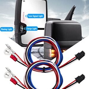 EMIHO Tow Mirrors Wiring Harness Fit for Chevy Silverado GMC Sierra 1500 2500HD 2014-2018 Cargo Running Turn Signals Light, 2 Pcs