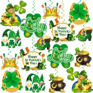 st patricks day decorations hanging swirls 32 pieces green lucky irish shamrock clover leprechaun horseshoe swirls ceiling decor for saint patrick party lucky day home party favors supplies