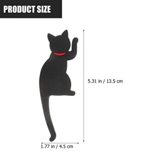 OUNONA 5pcs Cute Cat Wall Hooks Magnetic Refrigerator Hooks Set Fridge Magnet Hanging Hook Sticker Door Whiteboard Animal Key Holders for Home Office Decorations